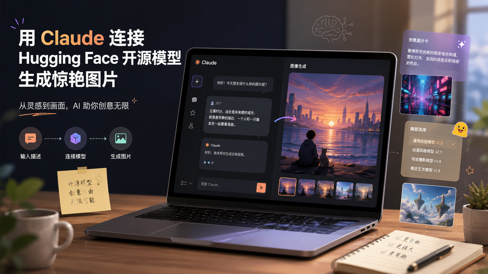 突破限制!3分鐘讓Claude生成圖片,免費對接 Hugging Face頂級開源模型 Claude生成圖片