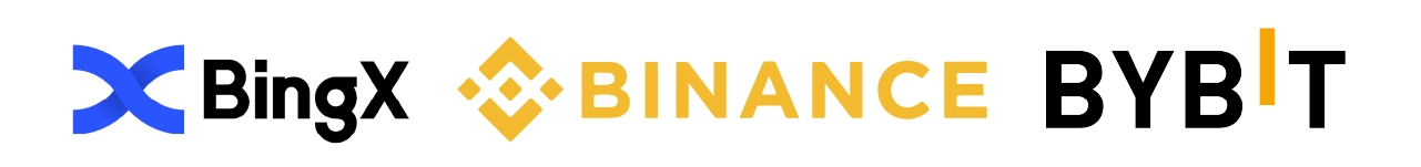 bingx跟單交易bingx-copy-trading  BingX、Binance、Bybit的標誌