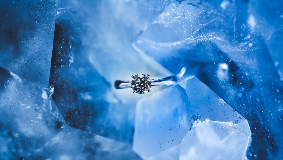 crystal ring glass diamond ice 84778